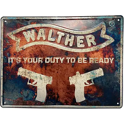 Walther Vintage Metal Sign